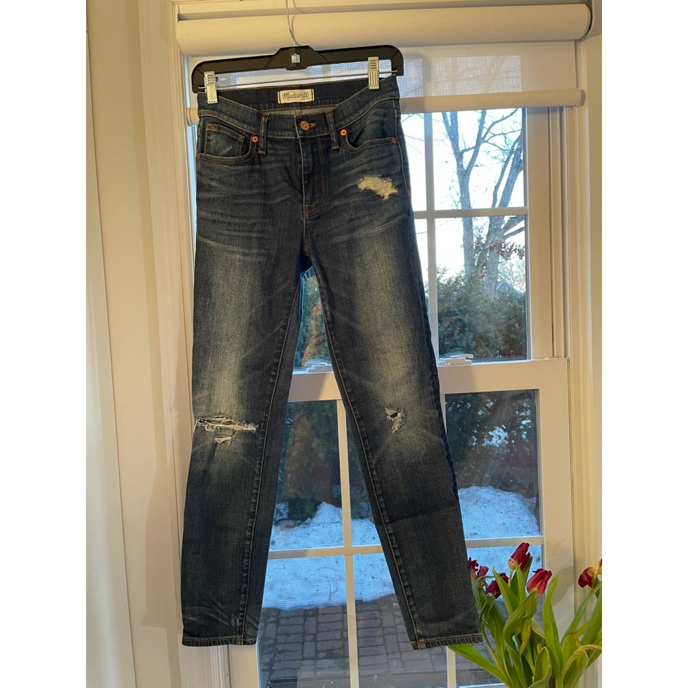 Madewell skinny crop distressed jeans